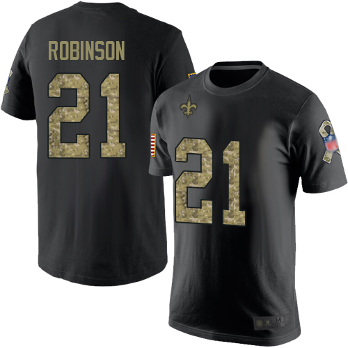 Men New Orleans Saints Black Camo Patrick Robinson Salute to Service NFL Football #21 T Shirt->new orleans saints->NFL Jersey